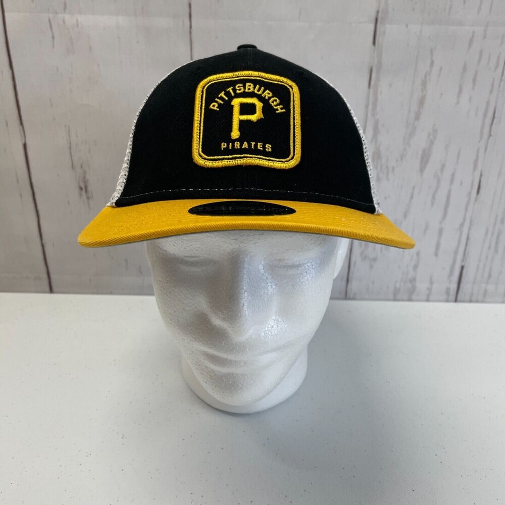 Pittsburgh Pirates New Era Black Patch Trucker 9FIFTY Snapback Hat OSFA Cap